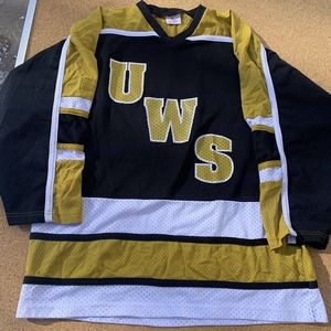 Vintage Wisconsin‎ Superior Yellowjackets NCAA Ice Hockey Jersey UWS Mens Size L